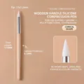 Conical silicone nail art carving pen with wooden handle 173mm - Conical Style (zqgj0287-01)