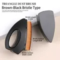 Triangle nail dust brush with soft brown-black bristles and ergonomic handle - Triangle Brush (Brown Bristles) / 1 Piece (Bristle Length 2.5cm) / Brown