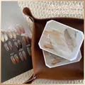 QINGYOU Caramel Cocoa solid nail art gel palette with 9 color swatches in brown tray - Set of Nine Colors / Caramel Cocoa 9-Grid