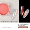 Polvo para uñas aurora mágica ojo de gato #01 con acabado cromado de alto brillo - 01# Rosa Coral Aurora