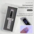 Luxury rechargeable rhinestone handheld UV LED nail lamp with digital timer display - White Rhinestone (JZ-07)