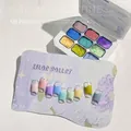9-color nail art oil painting gel palette with embossed texture finish - Lilac Ballet