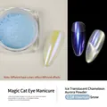 Polvo de uñas aurora ojo de gato 03 Mushan Snow para efecto de espejo de alto brillo - 03# Azul Nieve de Montaña Aurora