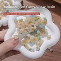 Dijes de uñas de resina rosa degradada en una bandeja blanca con forma de flor - Estilo Mixto (Tamaño Y Color Aleatorios) / Juego de 100 piezas