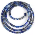 Detailed view of 4x2mm cylindrical natural Lapis Lazuli stone beads for DIY jewelry. - Lapis Lazuli / 80-82 Pieces/Pack