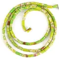 Detail view of 4x2mm cylindrical lime green imperial turquoise stone beads for DIY jewelry - Apple Green Regal Stone / 80-82 Pieces/Pack