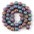 Faceted iridescent matte hematite loose beads for DIY handmade jewelry making accessories - 3mm (127 Pieces/Pack) / Multicolor