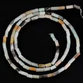 Macro view of 4x2mm multi-colored cylindrical natural stone beads for DIY jewelry making. - Amazonite / 80-82 Pieces/Pack