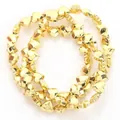 Faceted golden heart-shaped hematite loose beads for DIY necklace and bracelet jewelry - Faceted Heart Shape (HT0206) / 6mm (Approx. 63 Pcs) / 18K Gold