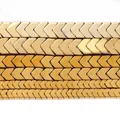 Golden electroplated hematite arrow shaped stone beads for DIY jewelry making accessories - 4x2mm Approx 193 Pieces / Gold