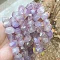 Close-up of natural faceted purple amethyst beads for DIY handmade jewelry crafts - Approx. 15x20mm / Light Amethyst