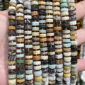 Dettaglio ravvicinato di perline in pietra naturale sfaccettata 4x8mm per gioielli fai da te. - Confezione da 75 / Amazon