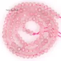 Détail des perles plates en pierre naturelle rose facettées 3x4mm pour bijoux DIY - 3x4mm (Environ 105 Pièces/Fil) / Quartz rose