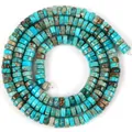 Natural 4x2mm blue Imperial stone spacer beads for DIY jewelry making in spiral layout - 4x2mm (Approx. 150 Pcs/Strand) / Lake Blue Imperial Stone