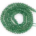 Nahaufnahme von 3x4mm facettierten grünen Rondell-Natursteinperlen für DIY-Schmuck - 3x4mm (Ca. 105 Stück/Strang) / Grüner Aventurin
