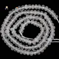 Detailansicht von 3x4mm facettierten weißen Steinperlen für DIY-Schmuckherstellung - 3x4mm (Ca. 105 Stück/Strang) / Weißer Jadeit