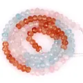 Detailansicht von 3x4mm facettierten Natursteinperlen für DIY-Schmuckherstellung - 3x4mm (Ca. 105 Stück/Strang) / Gemischte 3 Farben