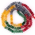 Nahaufnahme von 3x4mm facettierten Natursteinperlen in verschiedenen Farben für DIY Schmuck - 3x4mm (Ca. 105 Stück/Strang) / Vierfarben-Mischung