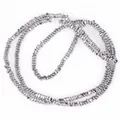 Close-up of 2x1mm metallic silver hematite spacer beads for jewelry making - Approx 340 Pieces/Strand / Silver