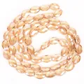 Faceted 8x11mm egg-shaped champagne crystal loose beads for DIY handmade jewelry - 56 Pieces / Amber