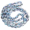 8x11mm faceted egg-shaped blue crystal beads strand for DIY handmade jewelry crafts - 56 Pieces / Blue