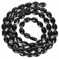 Black faceted oval crystal beads 8x11mm for DIY jewelry making SKU view - 56 Pieces / Solid Black