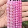 Vibrant rose red cracked glass loose beads for DIY jewelry making, multiple sizes included - 10mm (Approx 37pcs) / AB Color Burst Rose Red