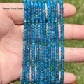 Facettierte 3x4mm blaue Naturstein-Apatit-Rondellperlen für DIY-Schmuckherstellung - 3x4mm (Ca. 105 Stück/Strang) / Apatit A-Klasse