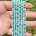 Handgefertigte 3x4mm facettierte hellblaue Natursteinperlen für DIY-Schmuck Basteln - 3x4mm (Ca. 105 Stück/Strang) / Natürlicher Massiver Amazonit