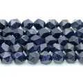 Multifaceted deep blue sparkling goldstone diamond cut rhombus loose beads for DIY jewelry - 8mm Approx 44 Pieces / #33 Faceted Blue Sandstone