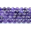 Natural faceted purple amethyst rhomboid stone beads for DIY jewelry making accessories - 6mm Approx 58 Pieces / Faceted Amethyst