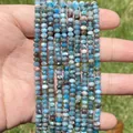 Facettierte blaue Natursteinperlen 3x4mm für DIY Schmuckherstellung - 3x4mm (Ca. 105 Stück/Strang) / Apatit