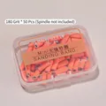 Orange 180 grit mini nail sanding bands, pack of 50 pieces in a transparent box. - 180 Grit (50 Pieces) / Orange