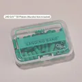 Professional green 240 grit mini sanding bands set with 50 pieces in a clear storage box - 240 Grit (50 Pieces) / Green