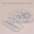 White nail sanding bands 120 180 240 grit assortment in transparent storage box - 120/180/240 Grit Mixed (150 Pieces) / White