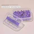 Purple nail sanding bands set in 120/180/240 grit for professional manicure drill - 120/180/240 Grit Mixed (150 Pieces) / Purple