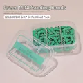 Professional green mini nail sanding bands for manicure, 120/180/240 grit mixed pack - 120/180/240 Grit Mixed (150 Pieces) / Green
