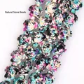 Close-up of colorful camouflage turtle-shaped synthetic turquoise beads for DIY jewelry - Turtle / 14X18mm / Dark Camouflage