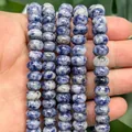 Natuurlijke blauwe puntsteen abacusvormige losse kralen voor DIY sieraden maken accessoires - 5x8mm / Blauwe Punt Steen Abacus Kralen
