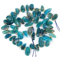 Cuentas de piedra natural turquesa irregulares para joyas DIY, 10-30 mm perforadas - 1 Pieza / Apatito