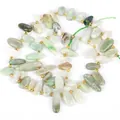 Cuentas de piedra natural irregular verde claro y blanco 10-30mm para joyería DIY - 1 Tira (10-30mm) / Jade Australiano