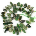 Cuentas de piedra verde natural irregular de 10-30mm para creación de joyas y artesanía. - 1 Tira (10-30mm) / Serafinita