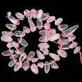 Cuentas de cuarzo rosa natural irregulares para creación de collares y joyas DIY - 1 Pieza / Cuarzo rosa