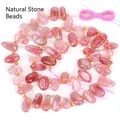 Cuentas de piedra de cristal natural rosa irregulares para joyería DIY de 10-30 mm - 1 Pieza / Cuarzo Fresa