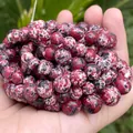 Natural imperial stone round beads featuring red and black speckled stone patterns - 58-60 Pieces/Pack / 6mm / Red Blue & Black Synthetic Imperial Jasper