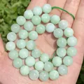 Perle tonde in pietra naturale verde chiaro per la creazione di braccialetti DIY - 4mm (84-90 pezzi) / Giada Birmana Ottimizzata