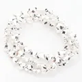 Shiny silver faceted heart-shaped hematite loose beads for DIY jewelry making accessories - Faceted Heart Shape (HT0206) / 6mm (Approx. 63 Pcs) / Water-Plated Silver