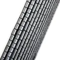 Metallic grey cylindrical hematite stone beads strands for DIY jewelry making 4x2mm - Natural Hematite / 80-82 Pieces/Pack