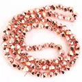 Cuentas de hematita facetadas en oro rosa para creación de joyas DIY y artesanía - Corte de Disco / 2x2mm (Aprox. 193 Uds) / Rosa oro