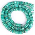 Hoogwaardig macrodetail van groenblauwe schelpkraal-tussenstukjes voor DIY-sieradenprojecten - 6-7mm (ca. 38cm Strand) / Groen